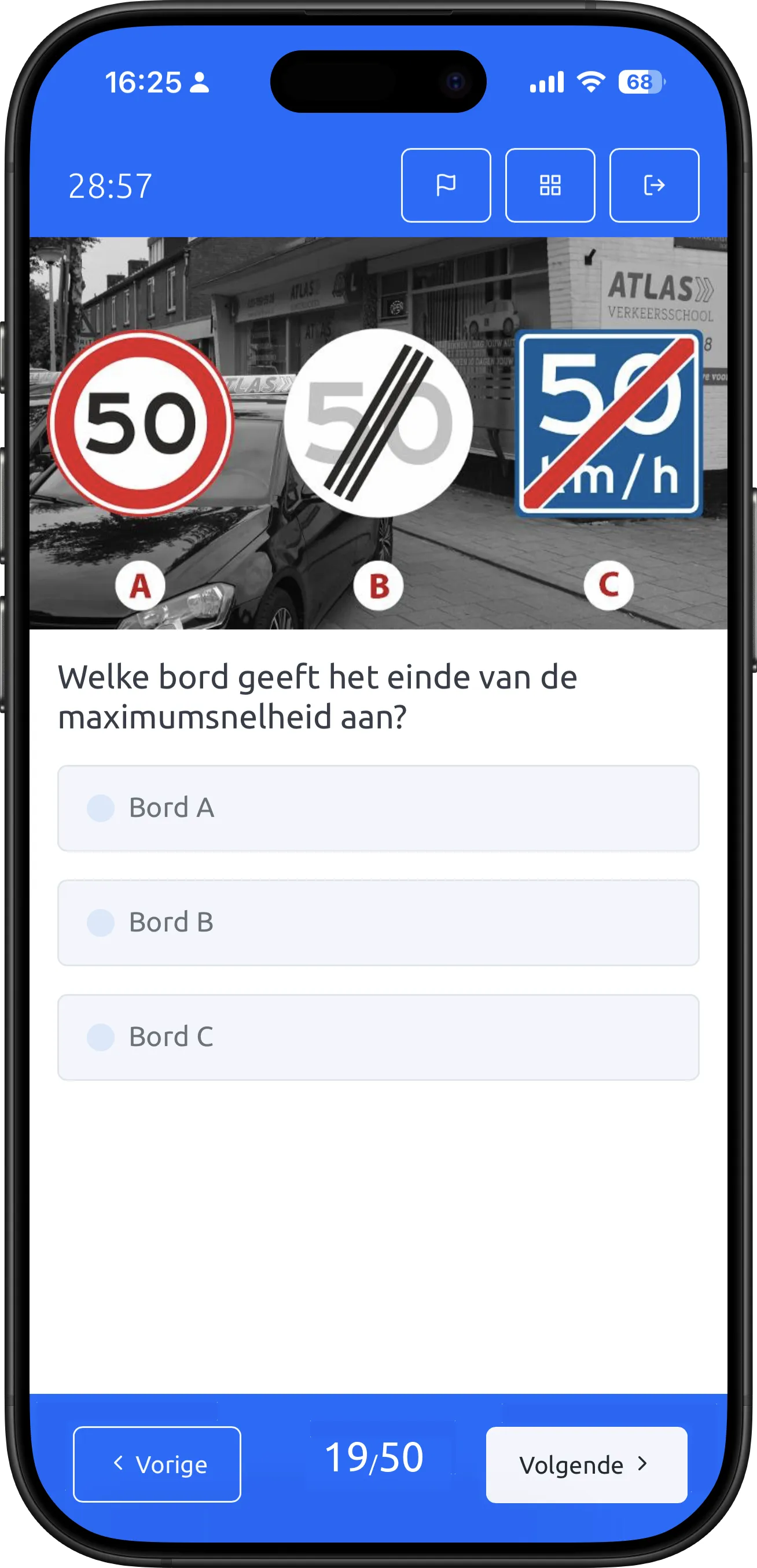iPhone examen meerkeuze auto